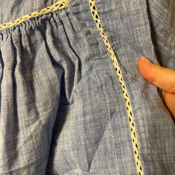 ZARA BABY BLUE BABYDOLL PEASANT BLOUSE - Picture 3 of 6